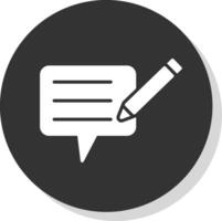 Blog Glyph Shadow Circle Icon Design vector
