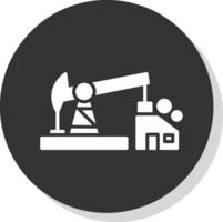 Oil Pump Glyph Shadow Circle Icon Design vector