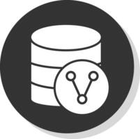 Database Sharing Glyph Shadow Circle Icon Design vector