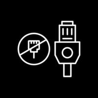 Lan Unplugged Line Inverted Icon Design vector