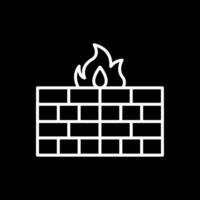 Firewall Line Inverted Icon Design vector