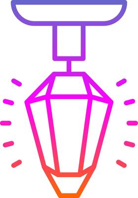 Street Light Line Gradient Icon Design