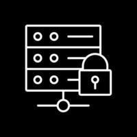 Server Protection Line Inverted Icon Design vector