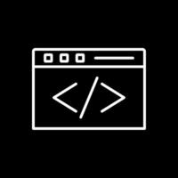 coding Line Inverted Icon Design vector