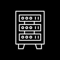 Server Rack Line Inverted Icon Design vector