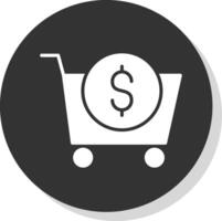 E-Commerce Glyph Shadow Circle Icon Design vector