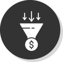 Conversion Optimization Glyph Shadow Circle Icon Design vector