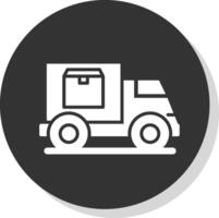 Delivery Truck Glyph Shadow Circle Icon Design vector