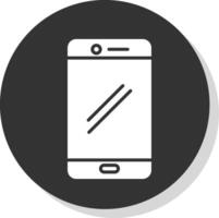 Smart phone Glyph Shadow Circle Icon Design vector