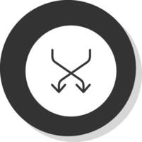 Shuffle Glyph Shadow Circle Icon Design vector