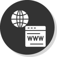 Web Services Glyph Shadow Circle Icon Design vector