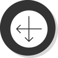 Intersect Glyph Shadow Circle Icon Design vector