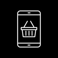 Shopping Application Line Inverted Icon Design vector