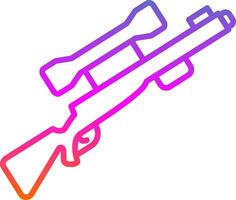 Gun Line Gradient Icon Design vector