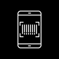 Barcode Scan Line Inverted Icon Design vector