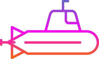 Submarine Line Gradient Icon Design vector