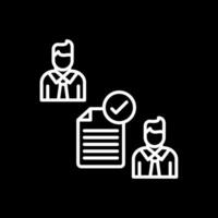 Conclusion Of Contract Line Inverted Icon Design vector