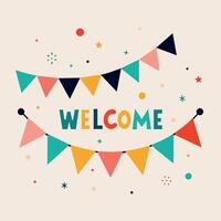 Welcome Text Flat Style Illustration vector