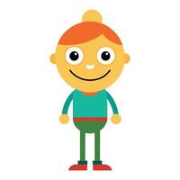 A minimalist Carton Character with smile flat style illustration vector