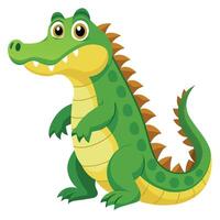 Alligator flat style illustration, carton pose 2d style vector