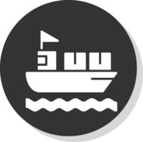 Ship Glyph Shadow Circle Icon Design vector