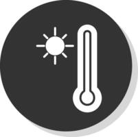 Thermometer Glyph Shadow Circle Icon Design vector