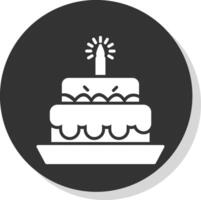 Cake Glyph Shadow Circle Icon Design vector