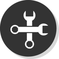 llave glifo sombra circulo icono diseño vector