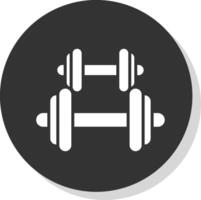 Dumbbell Glyph Shadow Circle Icon Design vector