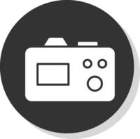 Camera Glyph Shadow Circle Icon Design vector