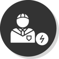 Electrician Glyph Shadow Circle Icon Design vector