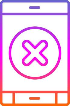 Eliminar botón línea degradado icono diseño vector