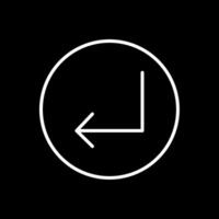 giro línea invertido icono diseño vector
