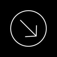 Down Right Arrow Line Inverted Icon Design vector