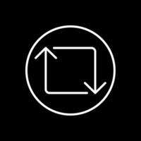 lazo línea invertido icono diseño vector