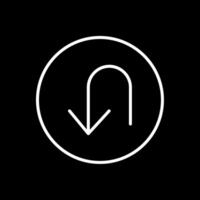 U Turn Line Inverted Icon Design vector