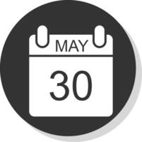 May Glyph Shadow Circle Icon Design vector