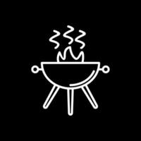 parrilla línea invertido icono diseño vector