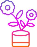 Flowerpot Line Gradient Icon Design vector