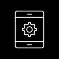 Mobile Phone Line Inverted Icon Design vector