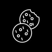 Cookie Line Inverted Icon Design vector