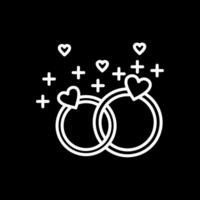 Wedding Rings Line Inverted Icon Design vector