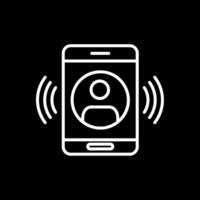 Call Line Inverted Icon Design vector