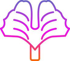 Ginkgo Biloba Line Gradient Icon Design vector