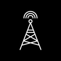 Radio Tower Line Inverted Icon Design vector