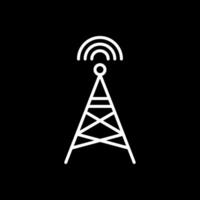 radio torre línea invertido icono diseño vector