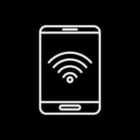 Wifi Line Inverted Icon Design vector