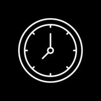 reloj línea invertido icono diseño vector