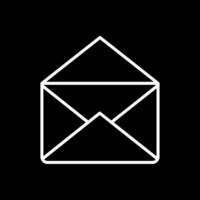 correo línea invertido icono diseño vector