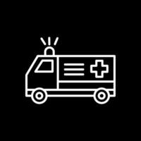 Ambulance Line Inverted Icon Design vector